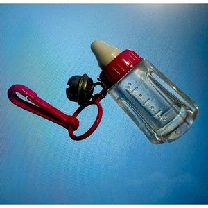 Vintage 1980s Plastic Bell Charm Pink Baby Bottle For 80s Necklace